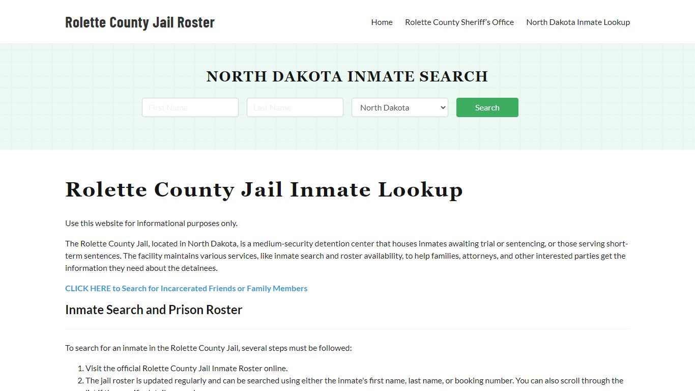 Rolette County Jail Roster Lookup, ND, Inmate Search